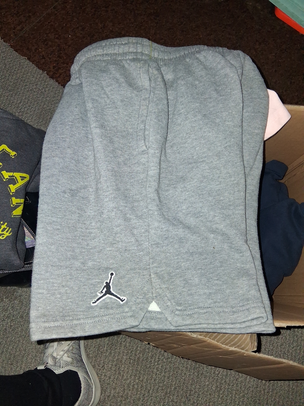 Jordan Kids Grey Fleece Shorts with Jumpman